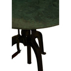 Green Marble and Black Metal Bar Table