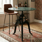 Green Marble and Black Metal Bar Table