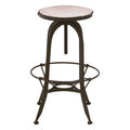 White Marble and Black Finish Bar Stool
