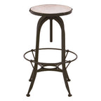 White Marble and Black Finish Bar Stool