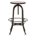 White Marble and Black Finish Bar Stool