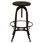 Green Marble and Black Finish Bar Stool