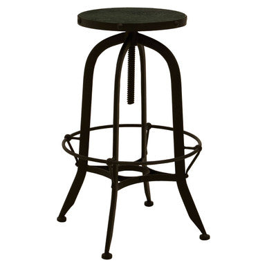 Green Marble and Black Finish Bar Stool