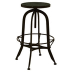 Green Marble and Black Finish Bar Stool