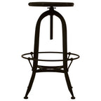Green Marble and Black Finish Bar Stool