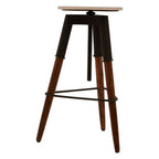 White Marble and Wood Bar Stool