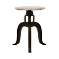White Marble and Black Finish Stool