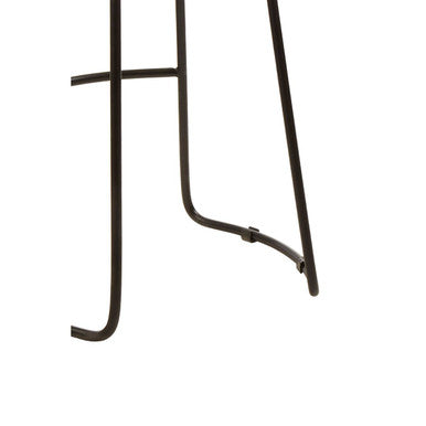 Natural Oak Wood Bar Stool with Black Finish Base