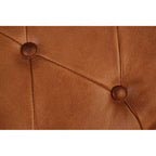 Brown Leather Stool with Folding Design