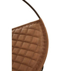 Brown Genuine Leather Sling Chair with Iron Frame