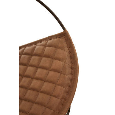 Brown Genuine Leather Sling Chair with Iron Frame