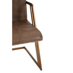 Grey Leather Cantilever Dining Chair