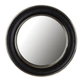 Black Genuine Leather Wide Rim Wall Mirror