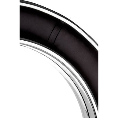 Black Genuine Leather Wide Rim Wall Mirror