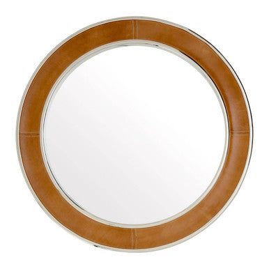 Tan Genuine Leather Wall Mirror