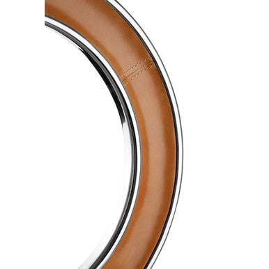 Tan Genuine Leather Wall Mirror