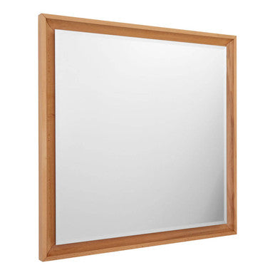 Clear Wood Frame Square Wall Mirror