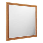 Clear Wood Frame Square Wall Mirror