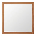Clear Wood Frame Square Wall Mirror