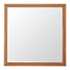 Clear Wood Frame Square Wall Mirror