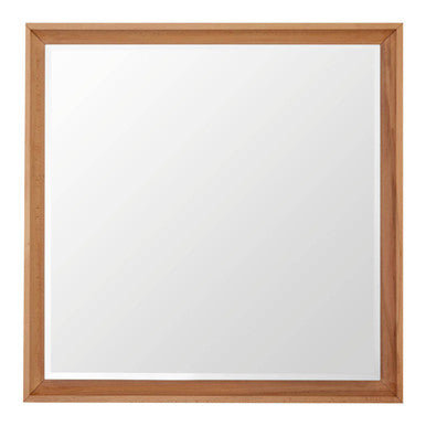 Clear Wood Frame Square Wall Mirror