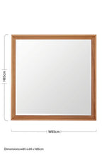 Clear Wood Frame Square Wall Mirror