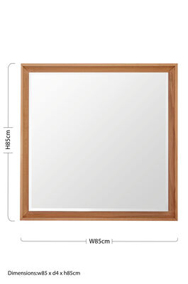 Clear Wood Frame Square Wall Mirror