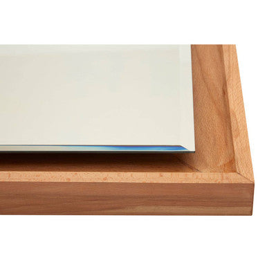 Clear Wood Frame Square Wall Mirror