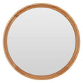 Clear Circular Wood Frame Wall Mirror