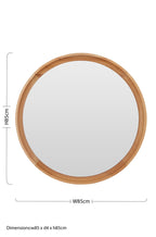 Clear Circular Wood Frame Wall Mirror
