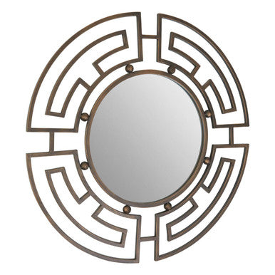 Bronze Metal Frame Round Wall Mirror