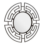 Four-Panel Black Round Wall Mirror