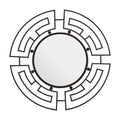 Four-Panel Black Round Wall Mirror