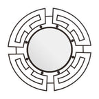 Four-Panel Black Round Wall Mirror
