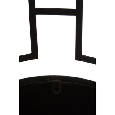 Four-Panel Black Round Wall Mirror