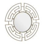 Four-Panel Silver Round Wall Mirror