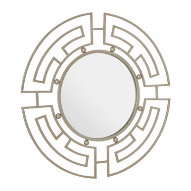 Four-Panel Silver Round Wall Mirror