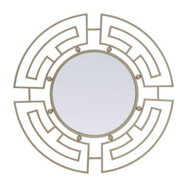 Four-Panel Silver Round Wall Mirror