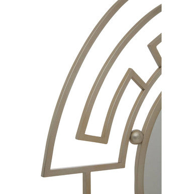 Four-Panel Silver Round Wall Mirror