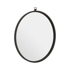 Slim Black Round Wall Mirror