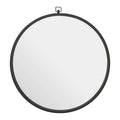 Slim Black Round Wall Mirror