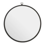 Slim Black Round Wall Mirror