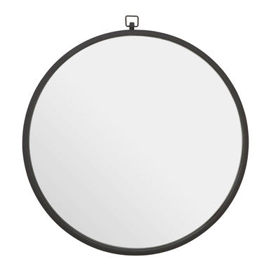 Slim Black Round Wall Mirror