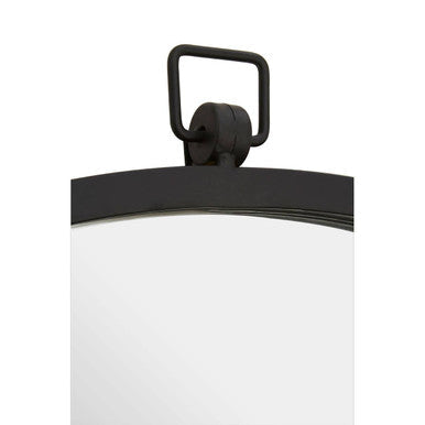 Slim Black Round Wall Mirror