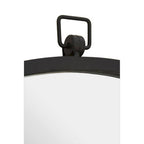 Slim Black Round Wall Mirror