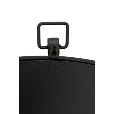 Slim Black Round Wall Mirror