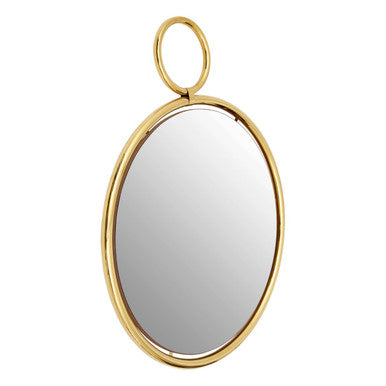 Gold Finish Pendant Wall Mirror