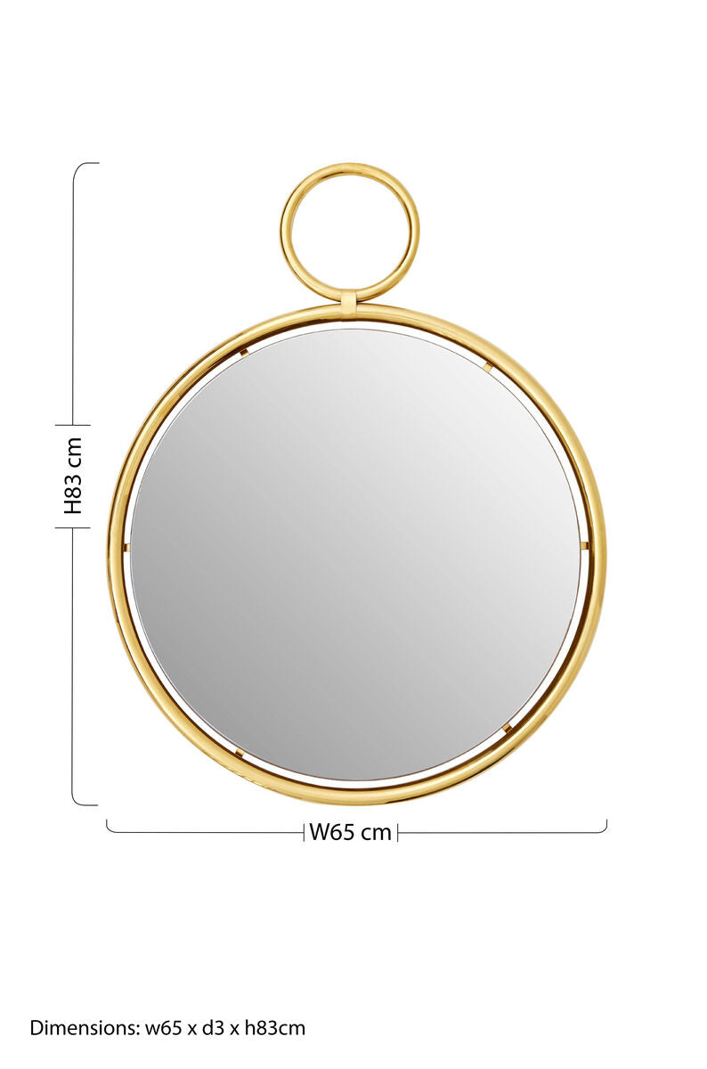 Gold Finish Pendant Wall Mirror