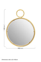 Gold Finish Pendant Wall Mirror