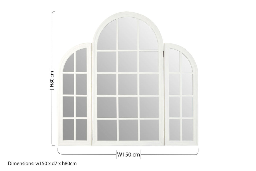 White Finish Dressing Table Mirror